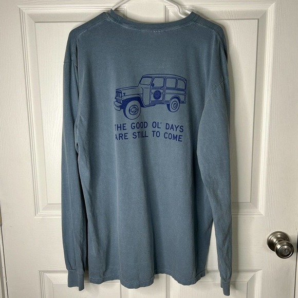 Comfort Colors Magnolia Waco Texas Blue Long Sleeve T-shirt Mens Size L - Picture 4 of 4